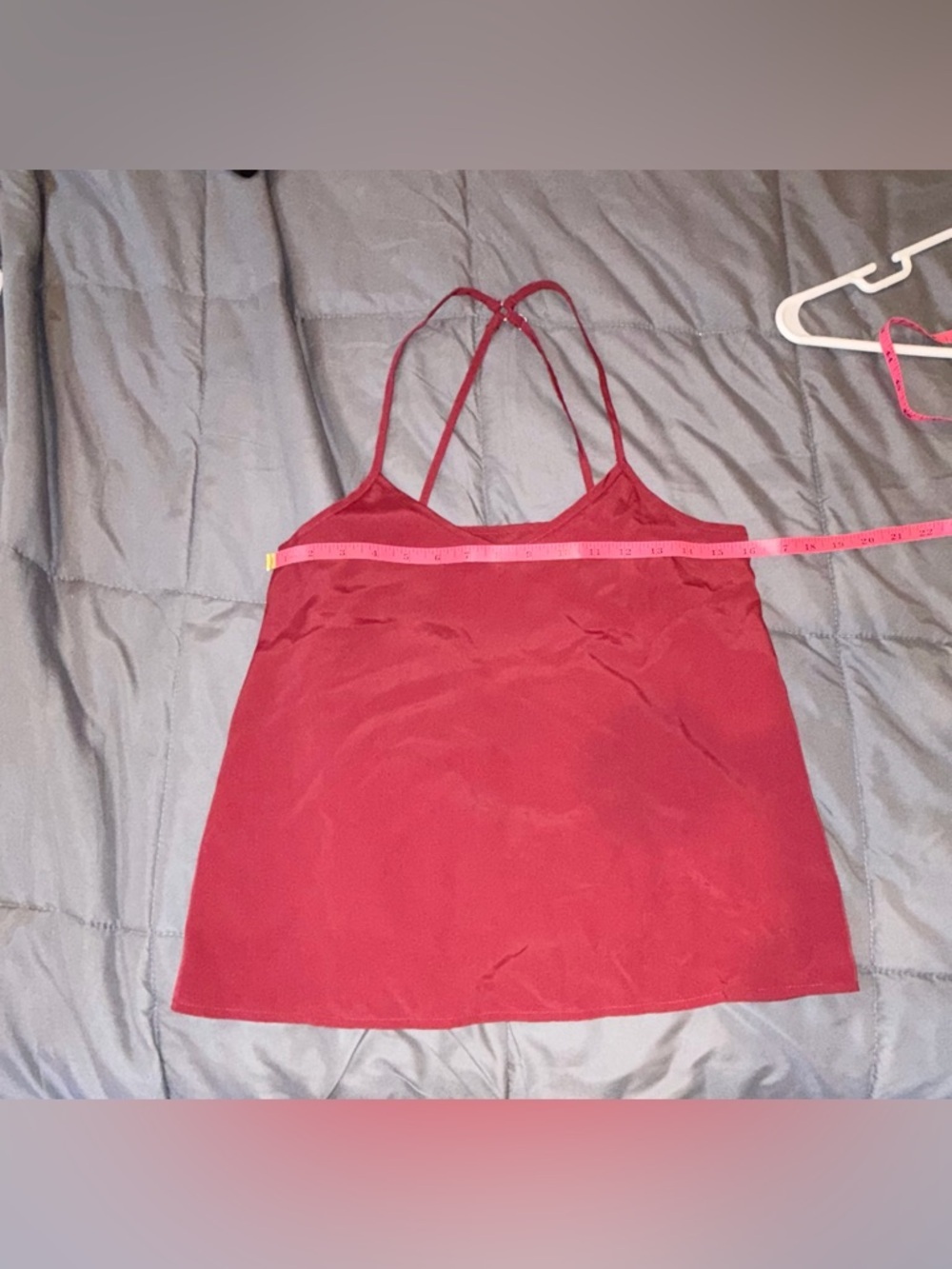 Hollister Burgundy Satin-Look Strappy Camisole Tank Top Size Small - Picture 4 of 5
